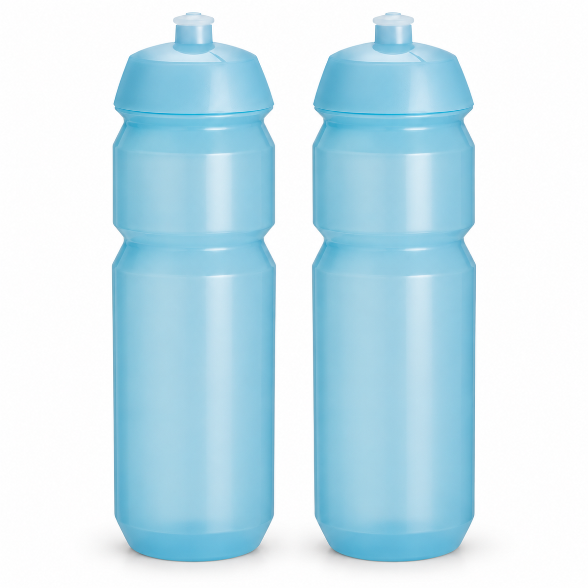 2x Drinking Bottles Pro Sport Lights - 750 ml - Transparent Blue