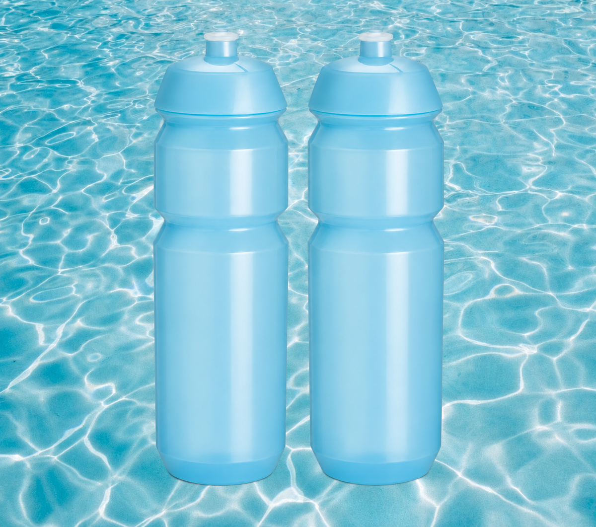 2x Drinking Bottles Pro Sport Lights - 750 ml - Transparent Blue