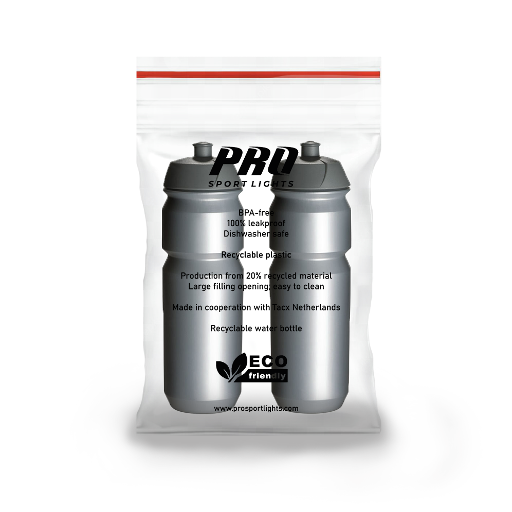 2x Bidon Pro Sport Lights - 750 ml - Zilver