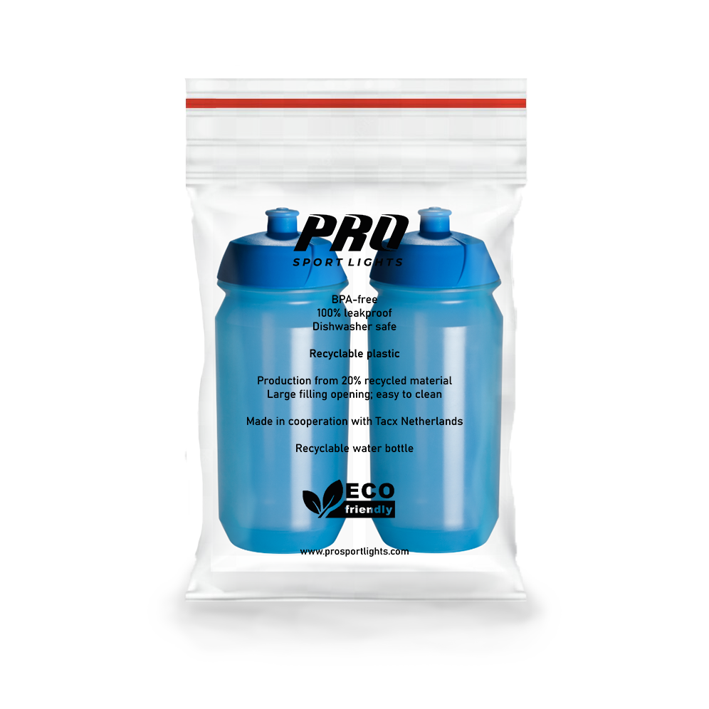 2 x Bidon Pro Sport Lights - 500 ml - Transparant Blauw