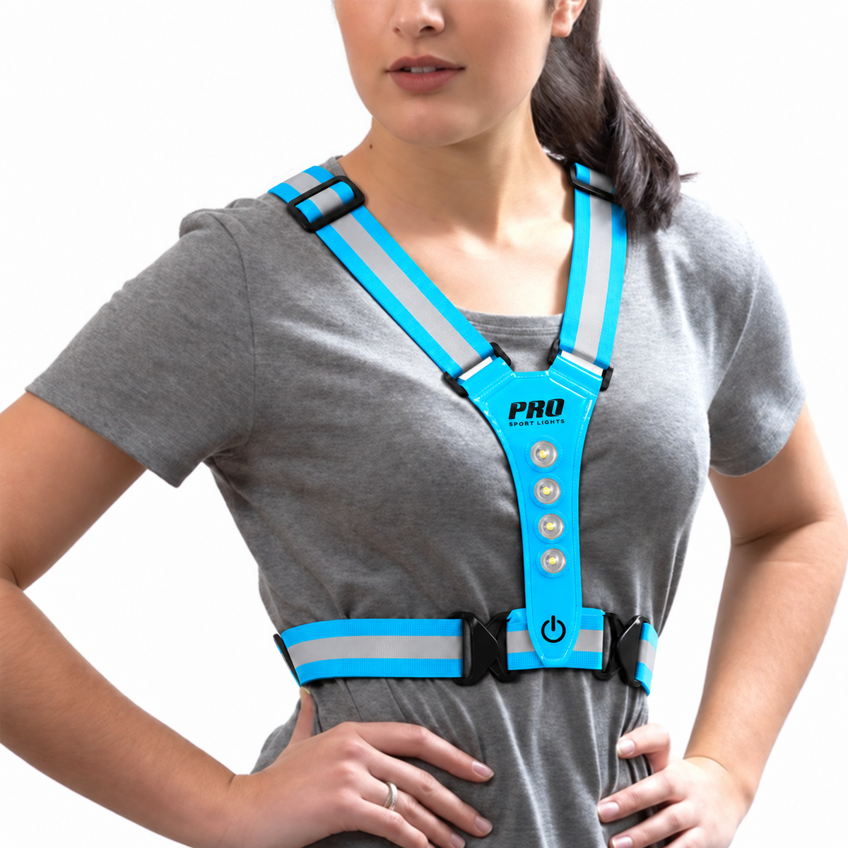 Reflective LED safety vest, USB-C, adjustable one size