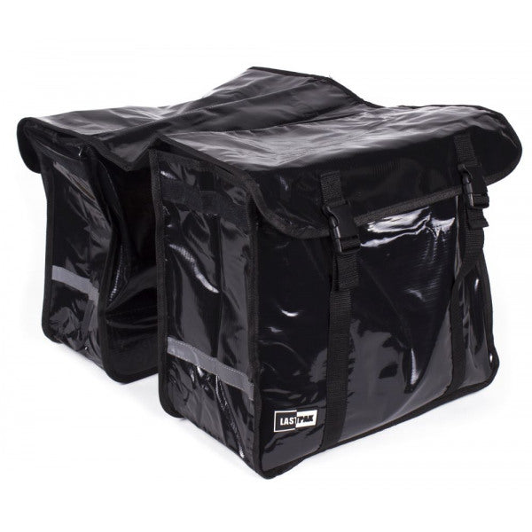 Lastpak Sacoche de Porte-Bagages Vélo Double en Bisonyl Noir Mat 35L avec Fermeture à Clic, Étanche, Compatible Siège Enfant - Idéal pour Cyclisme Lastpak Sacoche de Porte-Bagages Vélo Double en Bisonyl Noir Mat 35L avec Fermeture à Clic, Étanche, Compatible Siège Enfant - Idéal pour Cyclisme