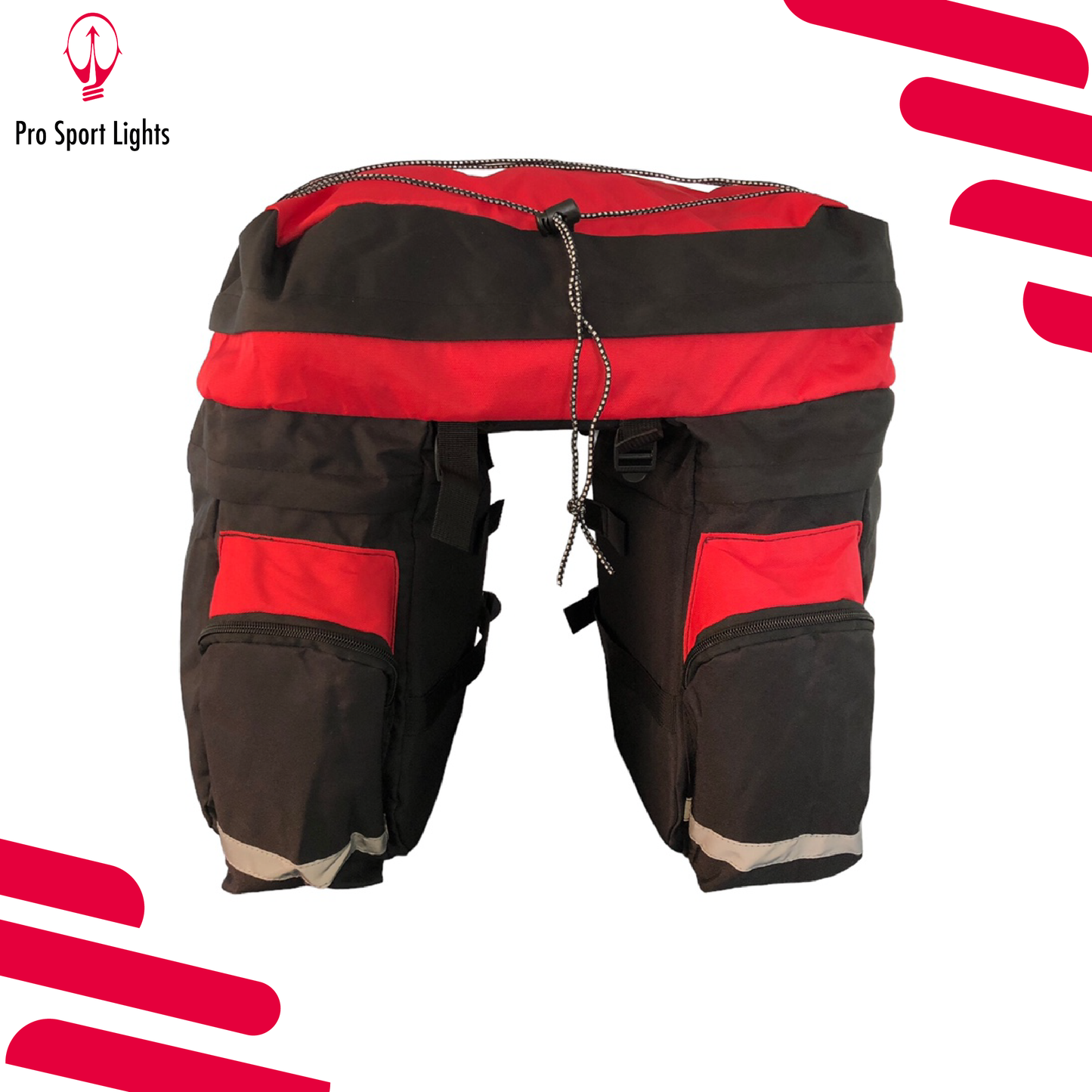 Pro Sport Lights Dubbele fietstas - 46 Liter - Zwart/Rood