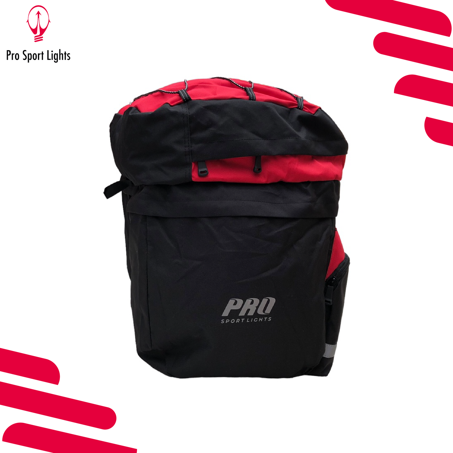 Pro Sport Lights Dubbele fietstas - 46 Liter - Zwart/Rood