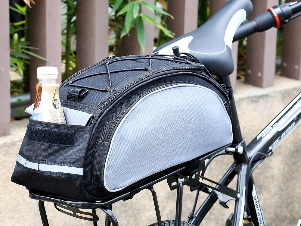 Single Pannier Rear - 13 Liters - Grey/Black - Electric Bicycle
