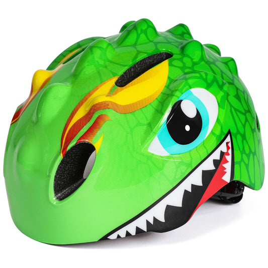 Fietshelm Kinderen Lichtgroen - Kinderhelm Dino XS 46/51cm Kinderfietshelm Kopen Online