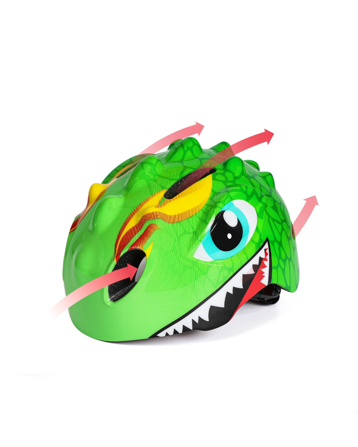 Fietshelm Kinderen Lichtgroen - Kinderhelm Dino XS 46/51cm Kinderfietshelm Kopen Online