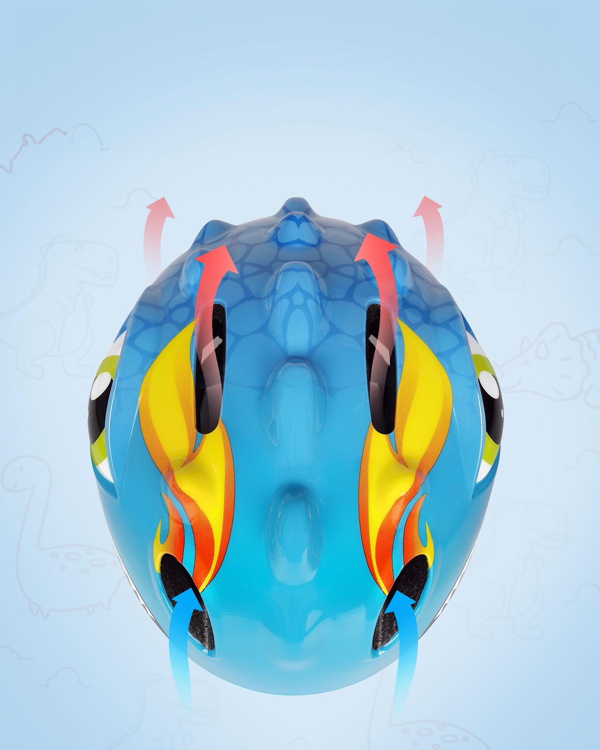 Fietshelm Kinderen jongens Blauw - Kinderhelm Dino XS 4651cm Kopen Online