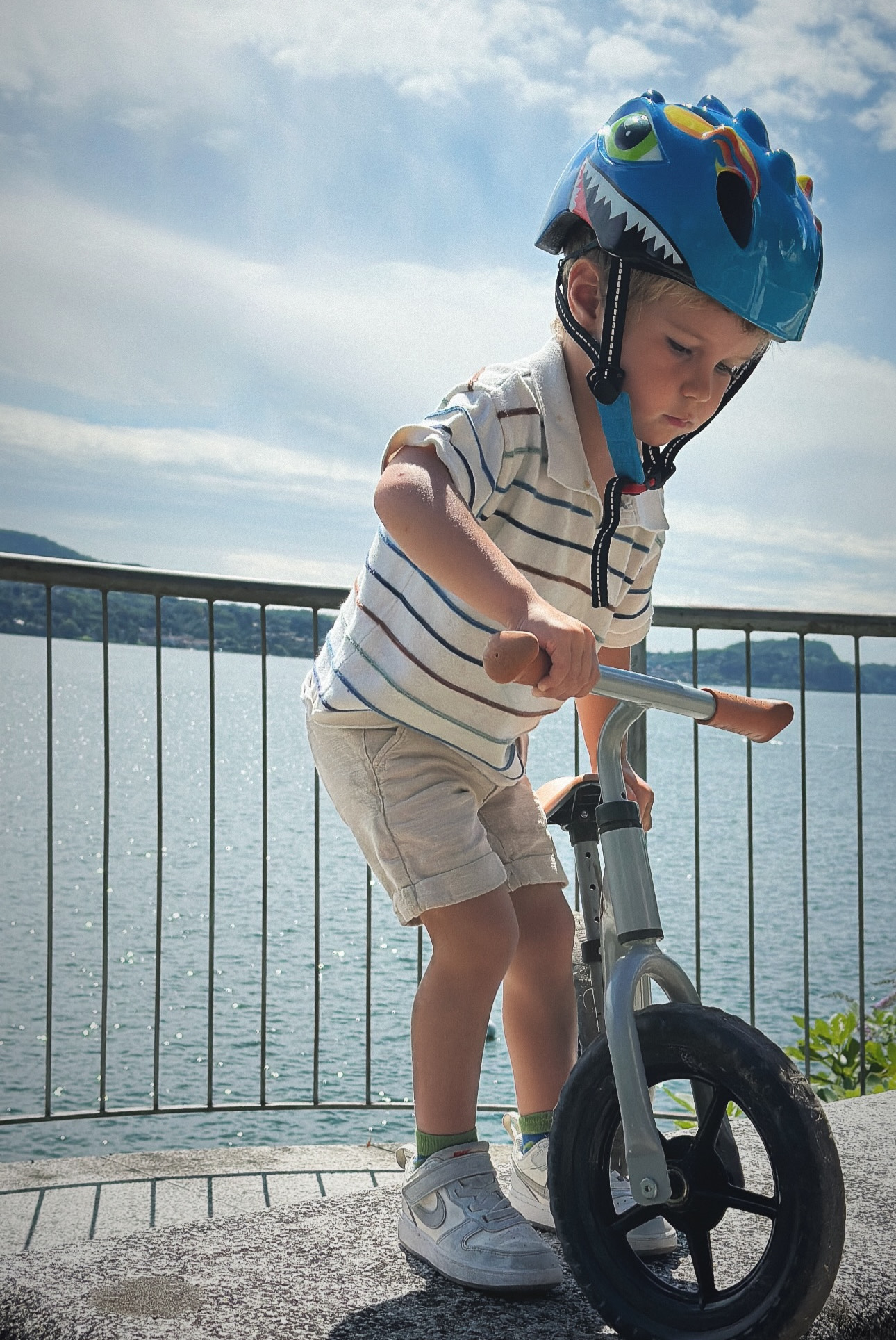 Fietshelm Kinderen jongens Blauw - Kinderhelm Dino XS 46/51cm Kopen Online