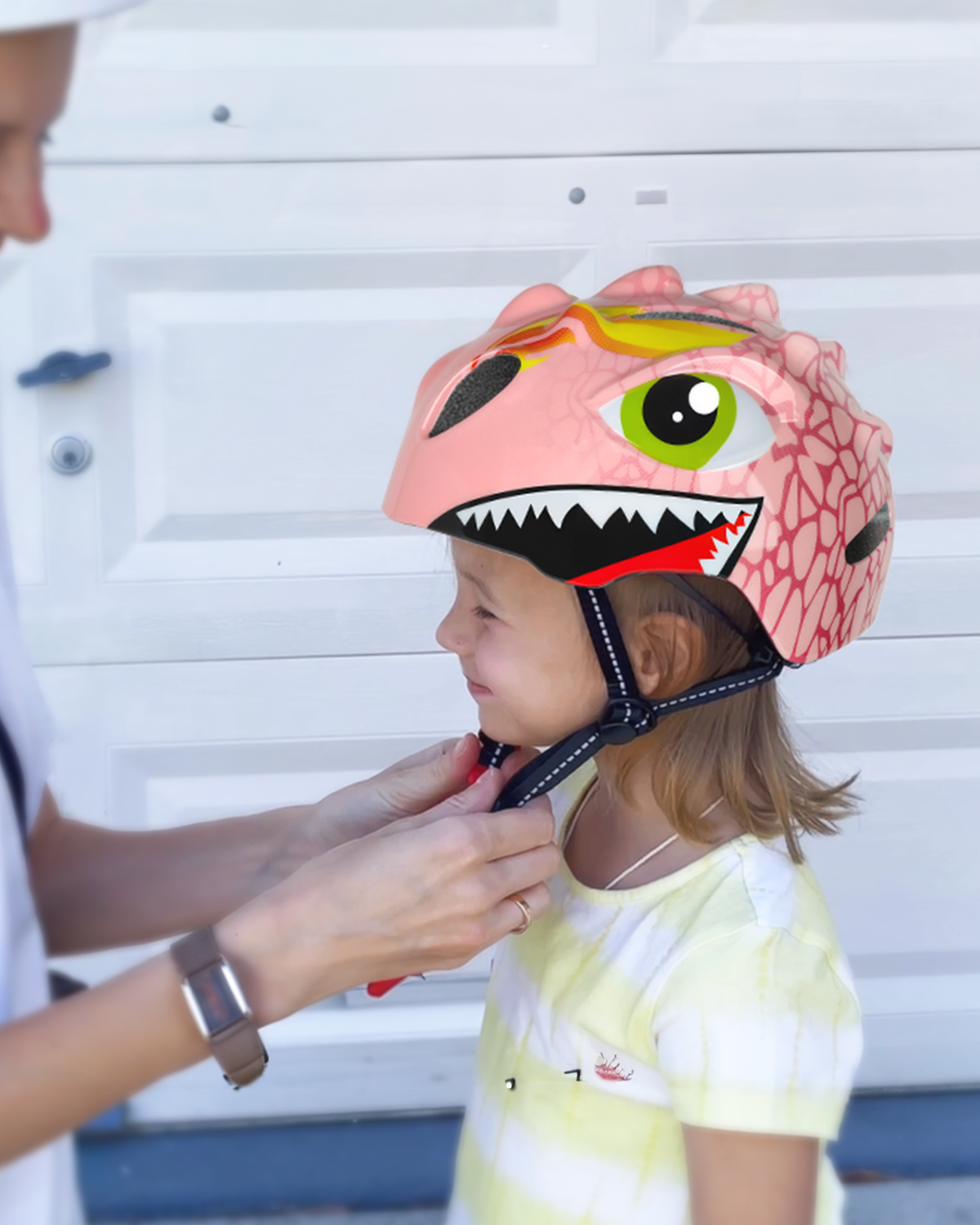 Fietshelm Meisjes Roze Kinderen - Kinderhelm Dino XS 46/51cm Kinderfietshelm Kopen Online