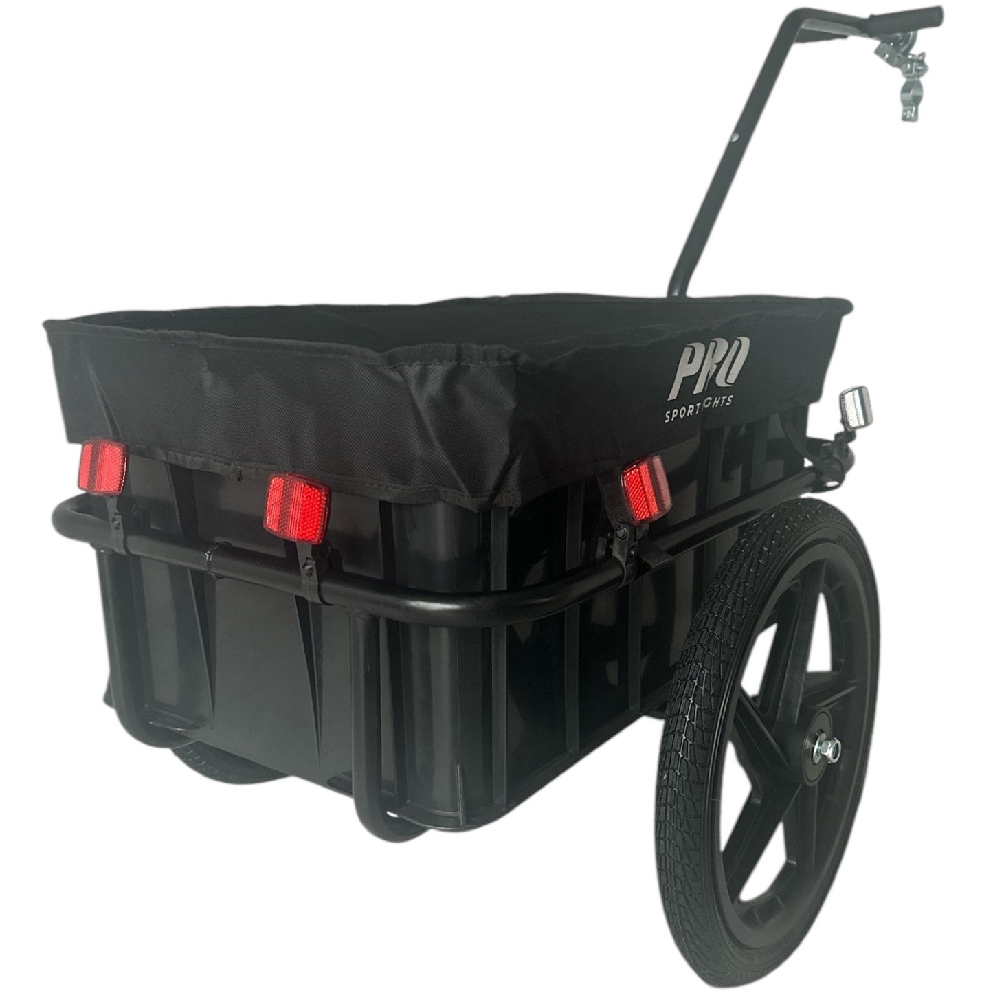 Fietskar Bagagefietskar 70L Fiets Aanhanger Met Krat Trolley + Reflectoren - Zwart kopen online