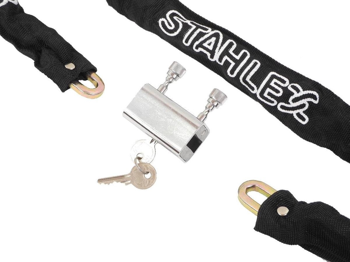 Fietsslot Stahlex Kettingslot 8mm x 120cm zwart