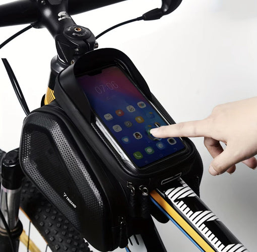 Fietstas Waterdicht Frametas met Telefoonhouder Zwart 2 Liter kopen online