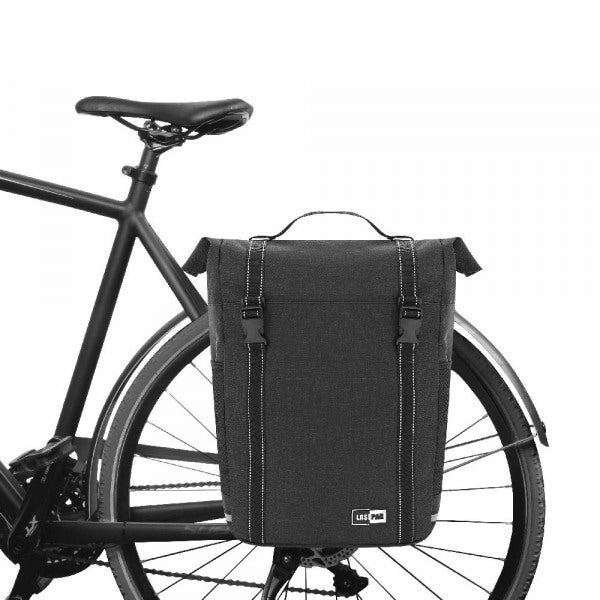 Lastpak enkelt vandtæt cykeltaske 15 l – sort