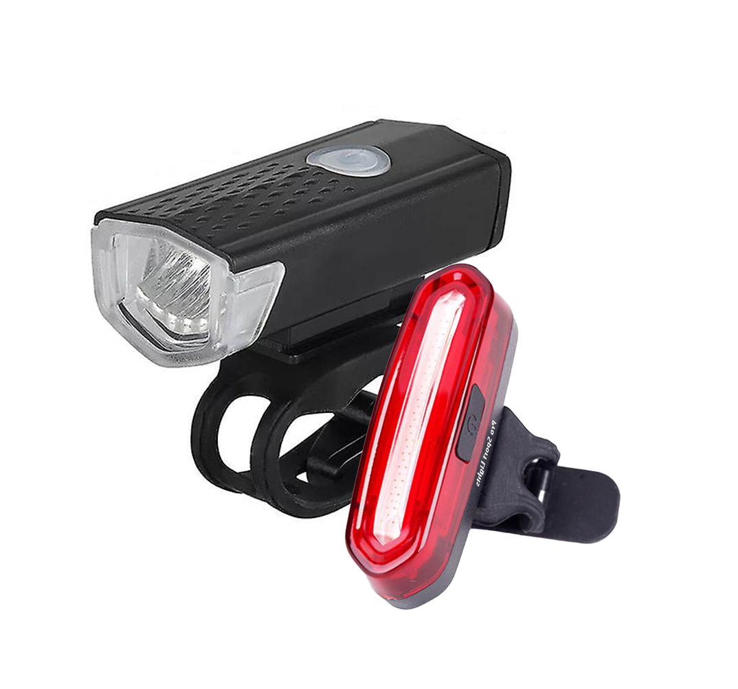 Fietsverlichting USB Oplaadbaar 300 en 120 Lumen Voorlicht Achterlicht Fiets LED Kopen Online