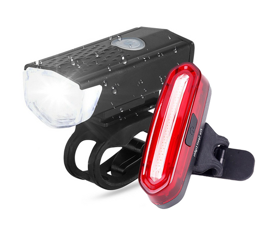 Fietsverlichting USB Oplaadbaar 300 en 120 Lumen Voorlicht Achterlicht Fiets LED Kopen Online