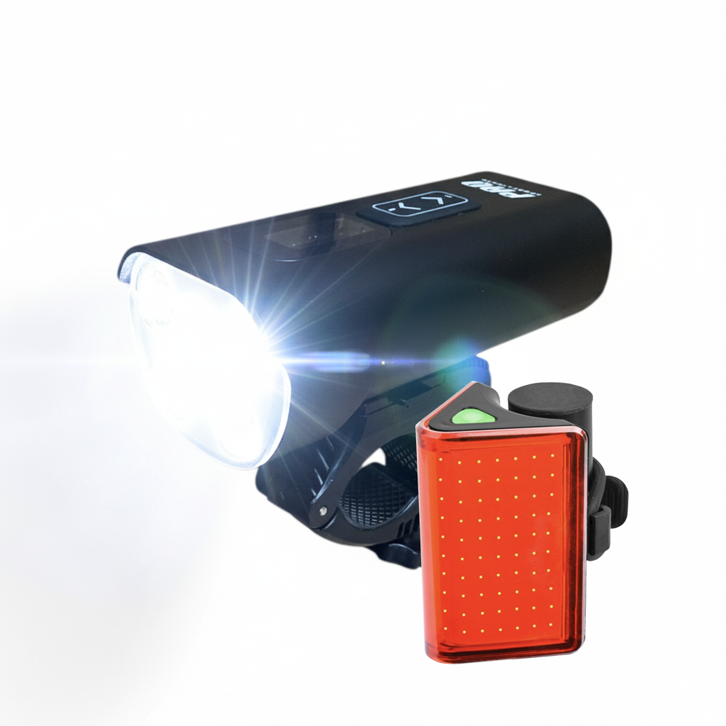 Fietsverlichting USB Oplaadbaar Set 2200 en 300 Lumen Koplamp en Achterlicht Kopen Online