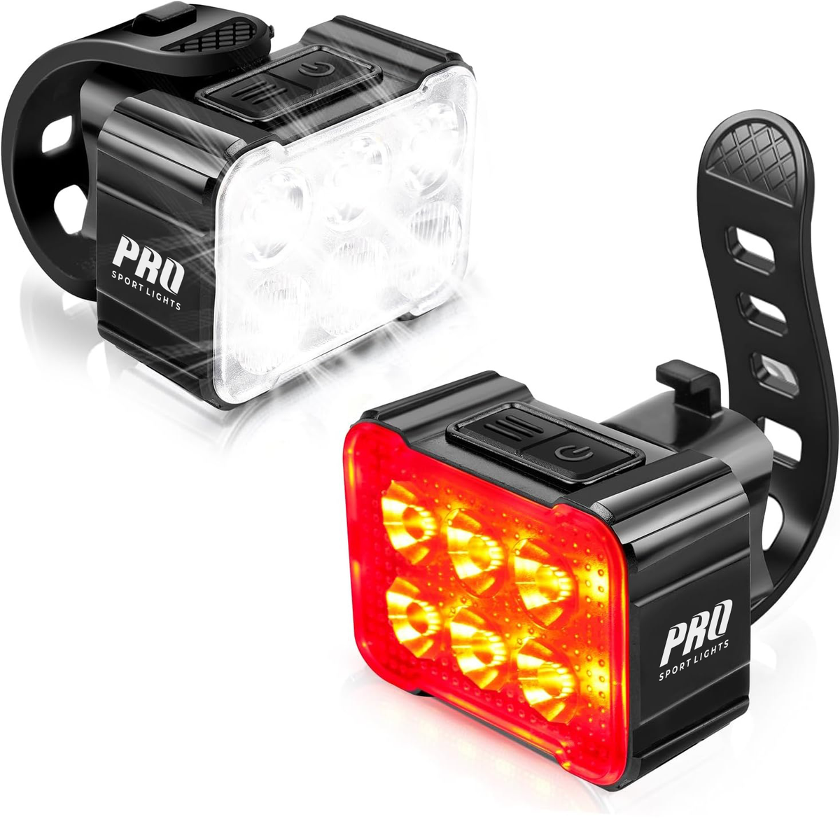 USB-opladeligt LED-cykellygtesæt 360/50 lumen