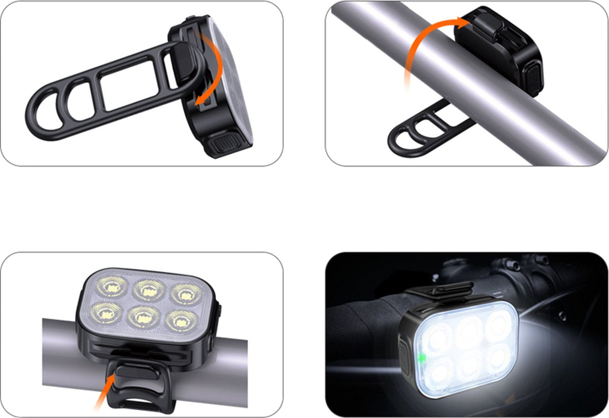 LED Fietsverlichtingsset 200/50 Lumen Voorlicht en Achterlicht Fiets
