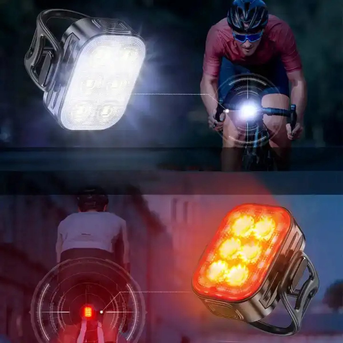 LED Fietsverlichtingsset 200/50 Lumen Voorlicht en Achterlicht Fiets