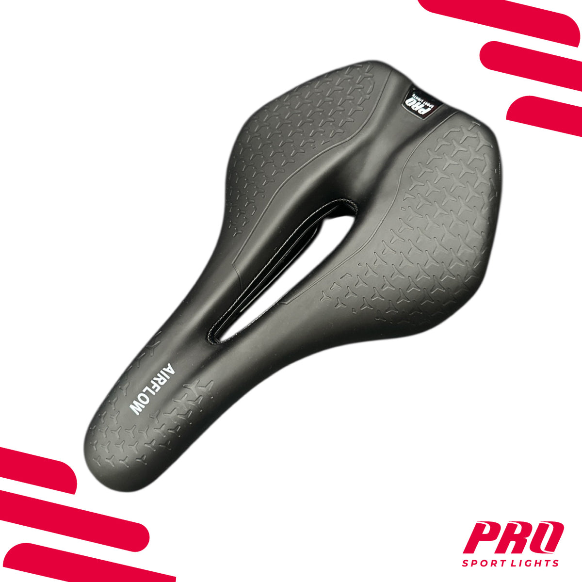 Sort Pro Sport Lights Royal Series Comfort cykelsadel med skum, 260 × 155 mm