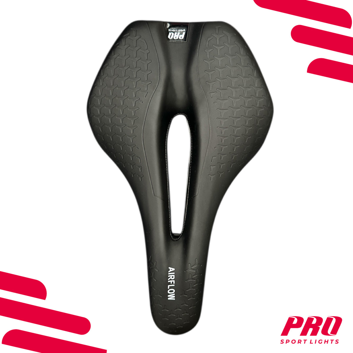 Sort Pro Sport Lights Royal Series Comfort cykelsadel med skum, 260 × 155 mm