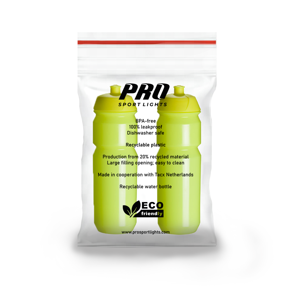 2 x Pro Sport Lights Bidon - 750 ml - Fluogeel