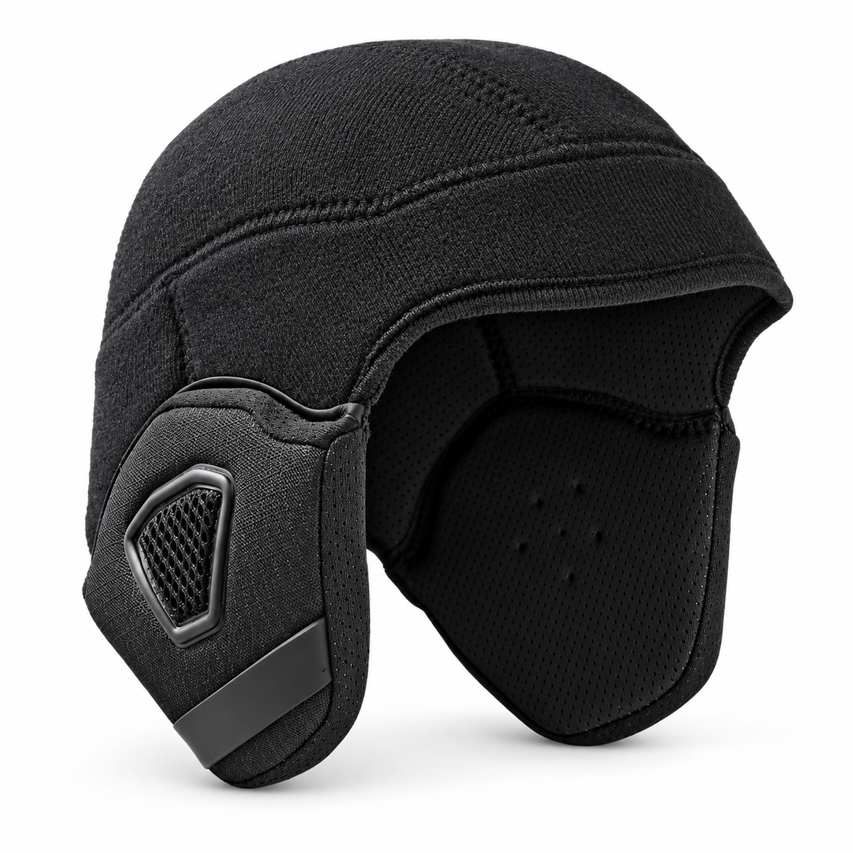 Helmmuts Met Oorwarmers Winter Kit voor ClearView, ICE en Signal Muts Fietshelm Medium Zwart Fietsmuts