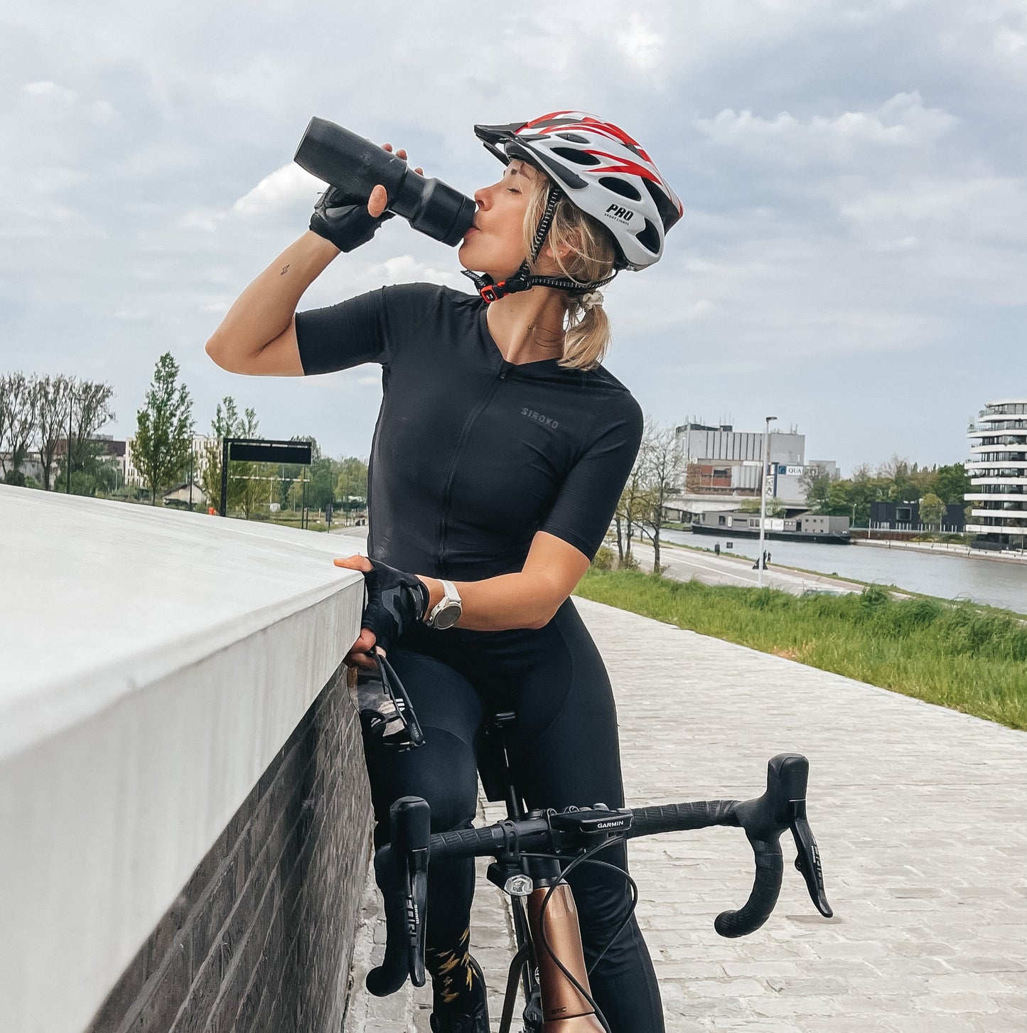 Fietshelm Dames/Heren - Wit/Rood