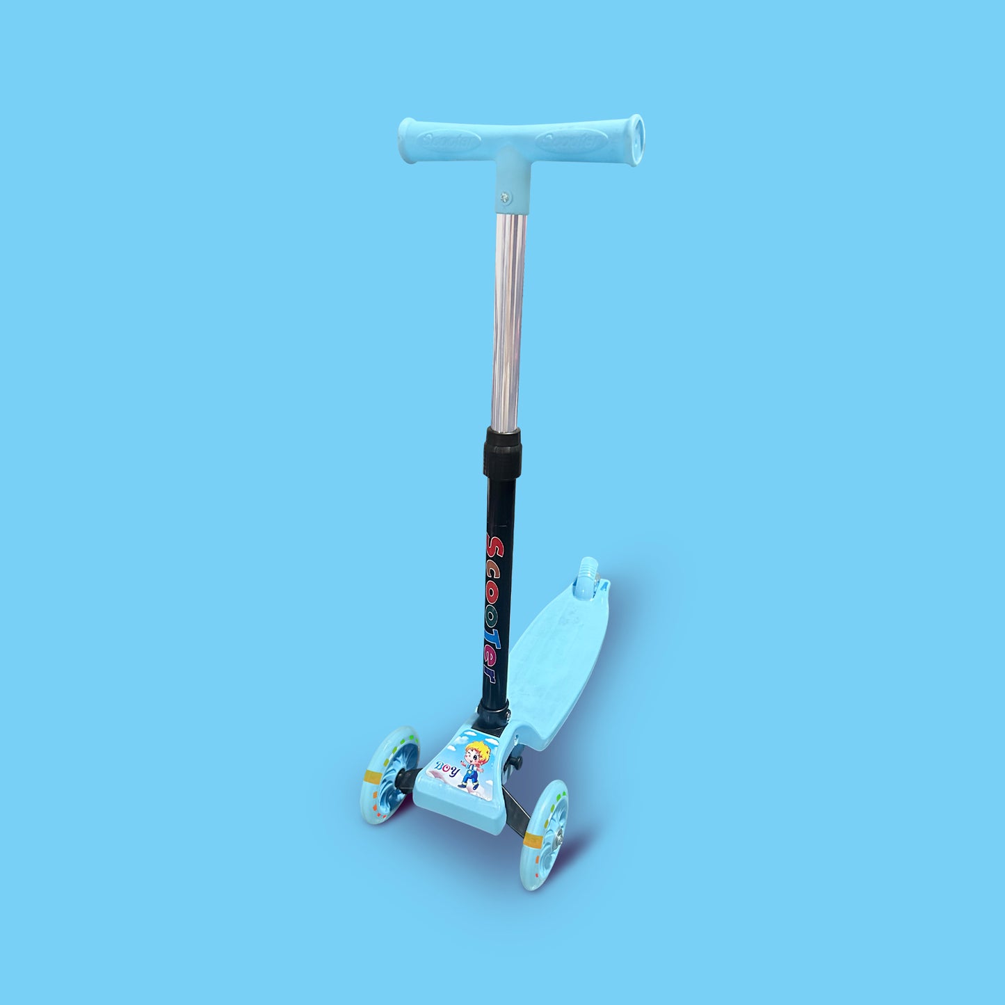 Kinderstep 3 Wielen Jongens Step - 2 Tot 6 Jaar - Verstelbaar - Blauw - LED kopen online