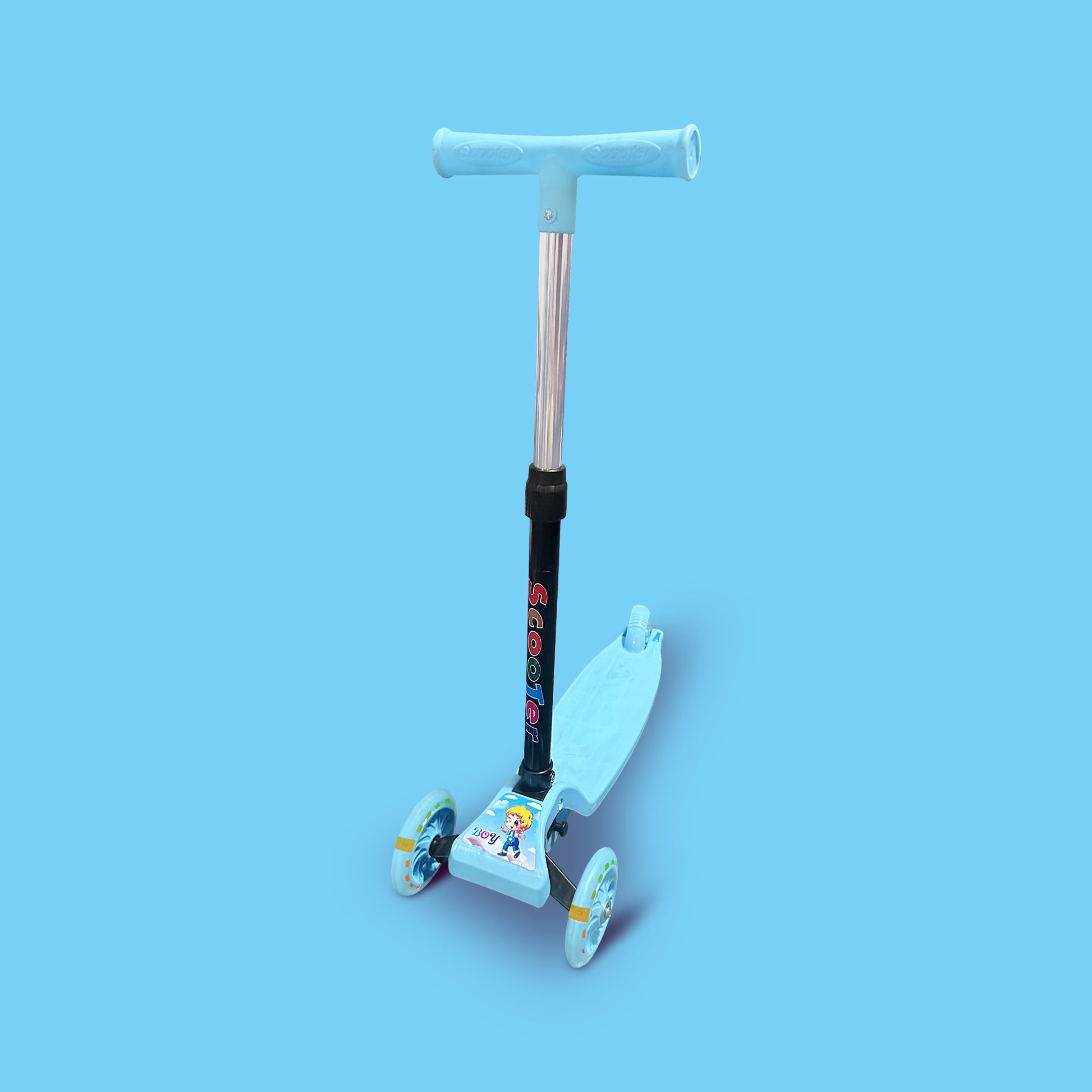 Kinderstep 3 Wielen Jongens Step - 2 Tot 6 Jaar - Verstelbaar - Blauw - LED kopen online
