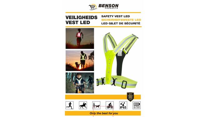 LED Reflecterende Hardloopvest - Veiligheidsvest - One Size - Fietsvest Geel