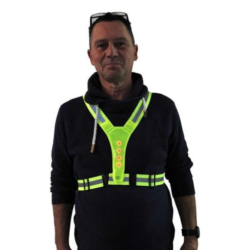 LED Reflecterende Hardloopvest - Veiligheidsvest - One Size - Fietsvest Geel
