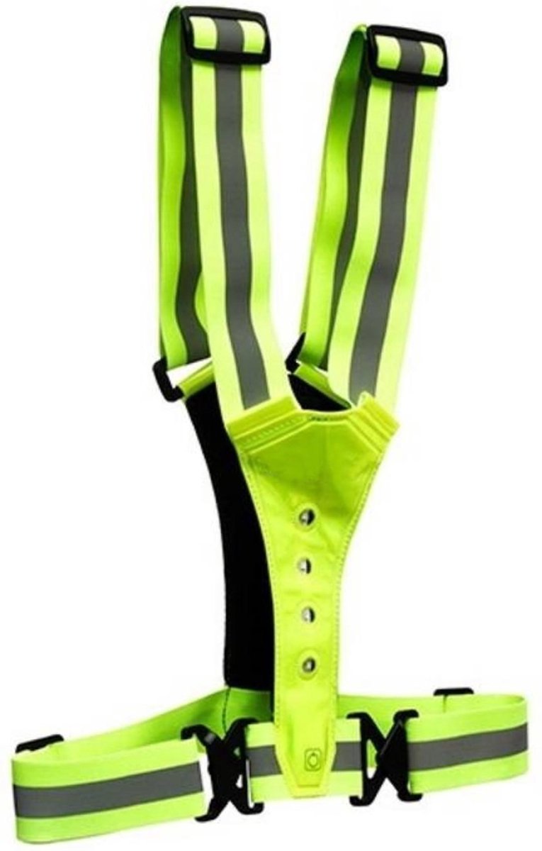 LED Reflecterende Hardloopvest - Veiligheidsvest - One Size - Fietsvest Geel