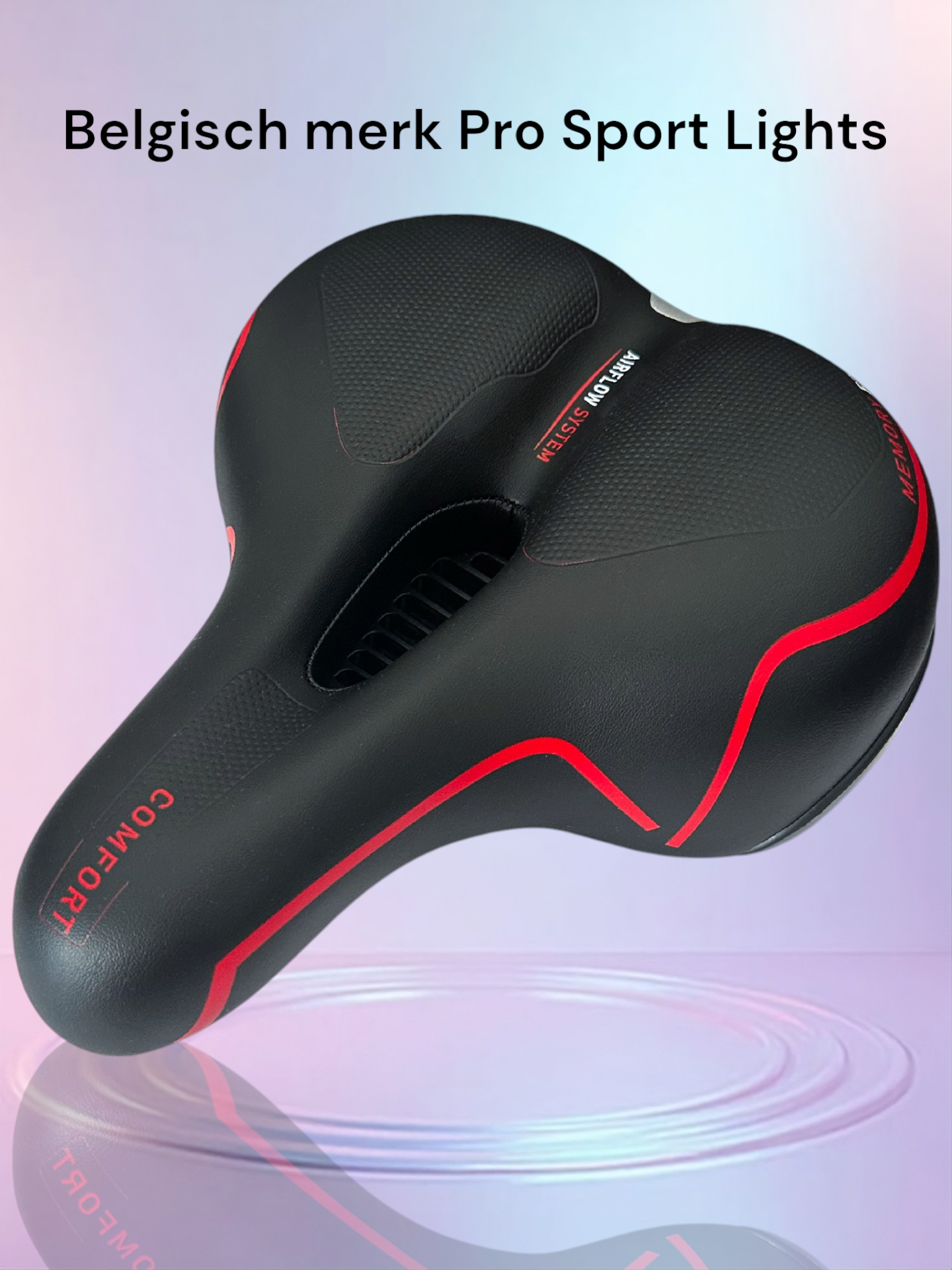 Fietszadel Memory Foam Comfort Pro Sport Lights - Zwart - Dames/Heren