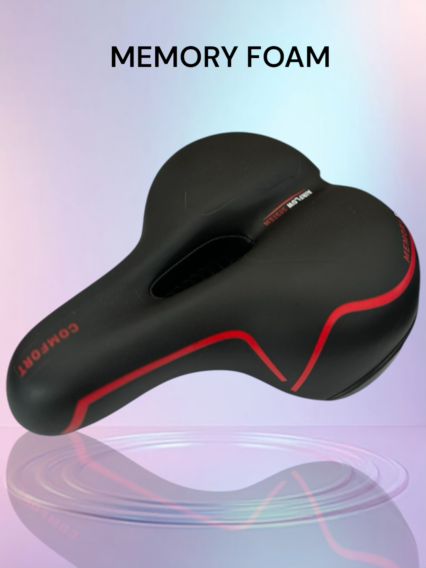 Fietszadel Memory Foam Comfort Pro Sport Lights - Zwart - Dames/Heren
