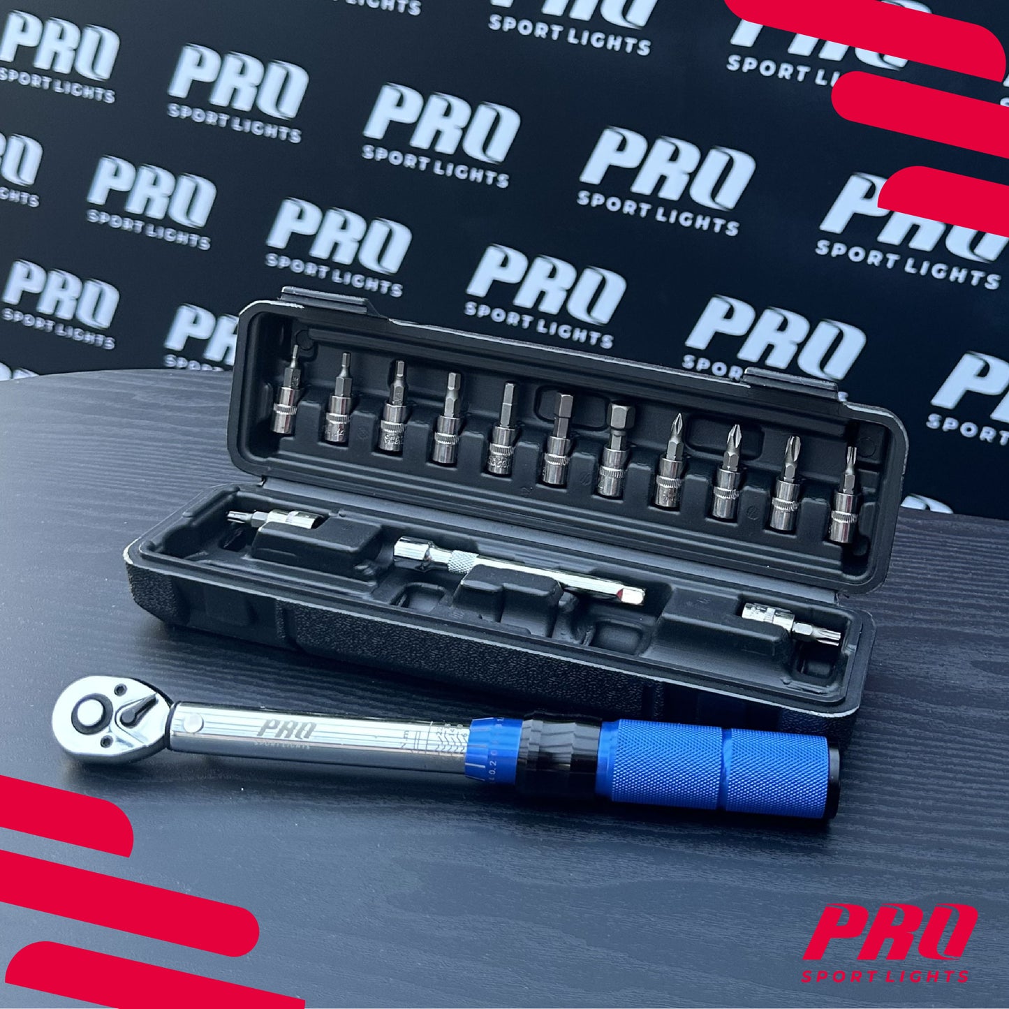Momentsleutel Fietsgereedschap Pro Sport Lights 1/4 - Fiets 2/24Nm - Draaimomentsleutel Set kopen online