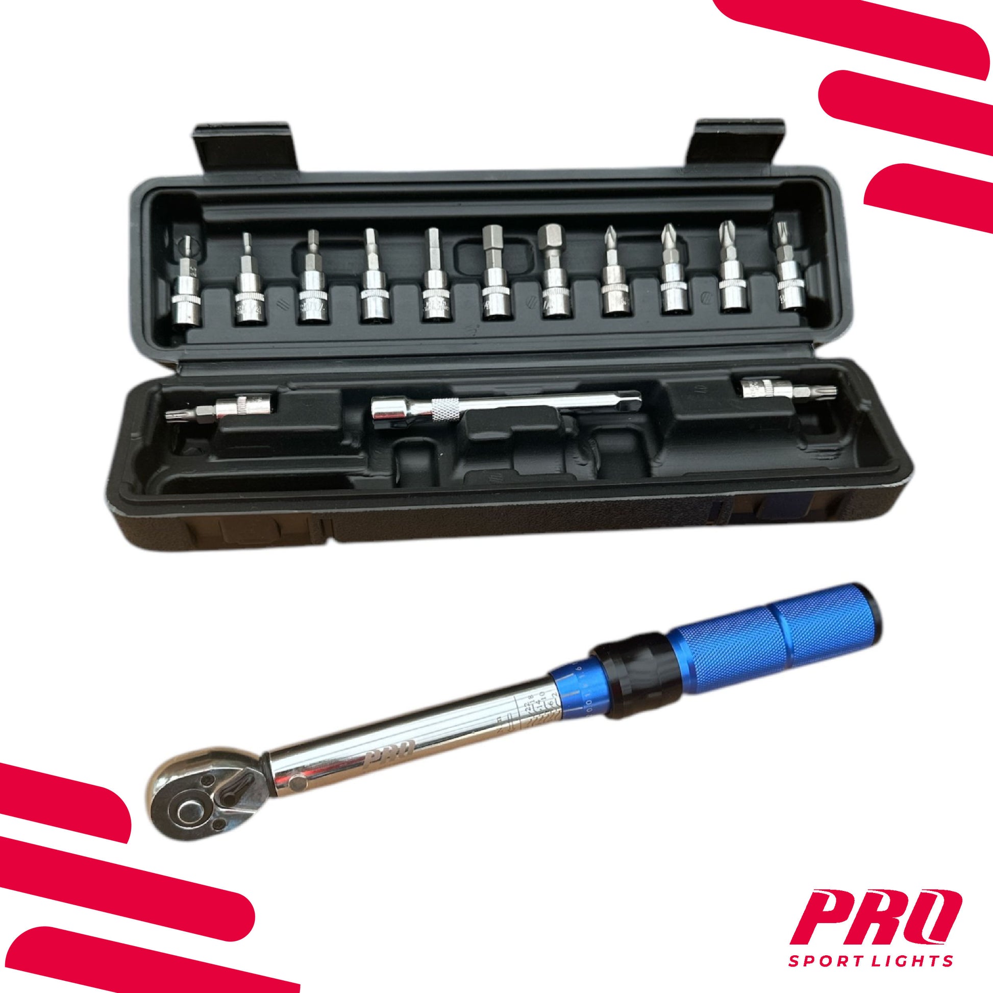 Momentsleutel Fietsgereedschap Pro Sport Lights 1/4 - Fiets 2/24Nm - Draaimomentsleutel Set kopen online