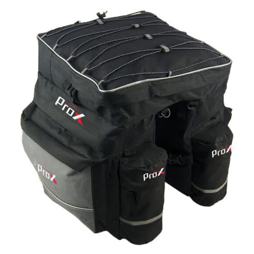 Fietstassen Dubbel ProX - waterdichts 43 Liter fietstas - Zwart Grijs - Regenhoes