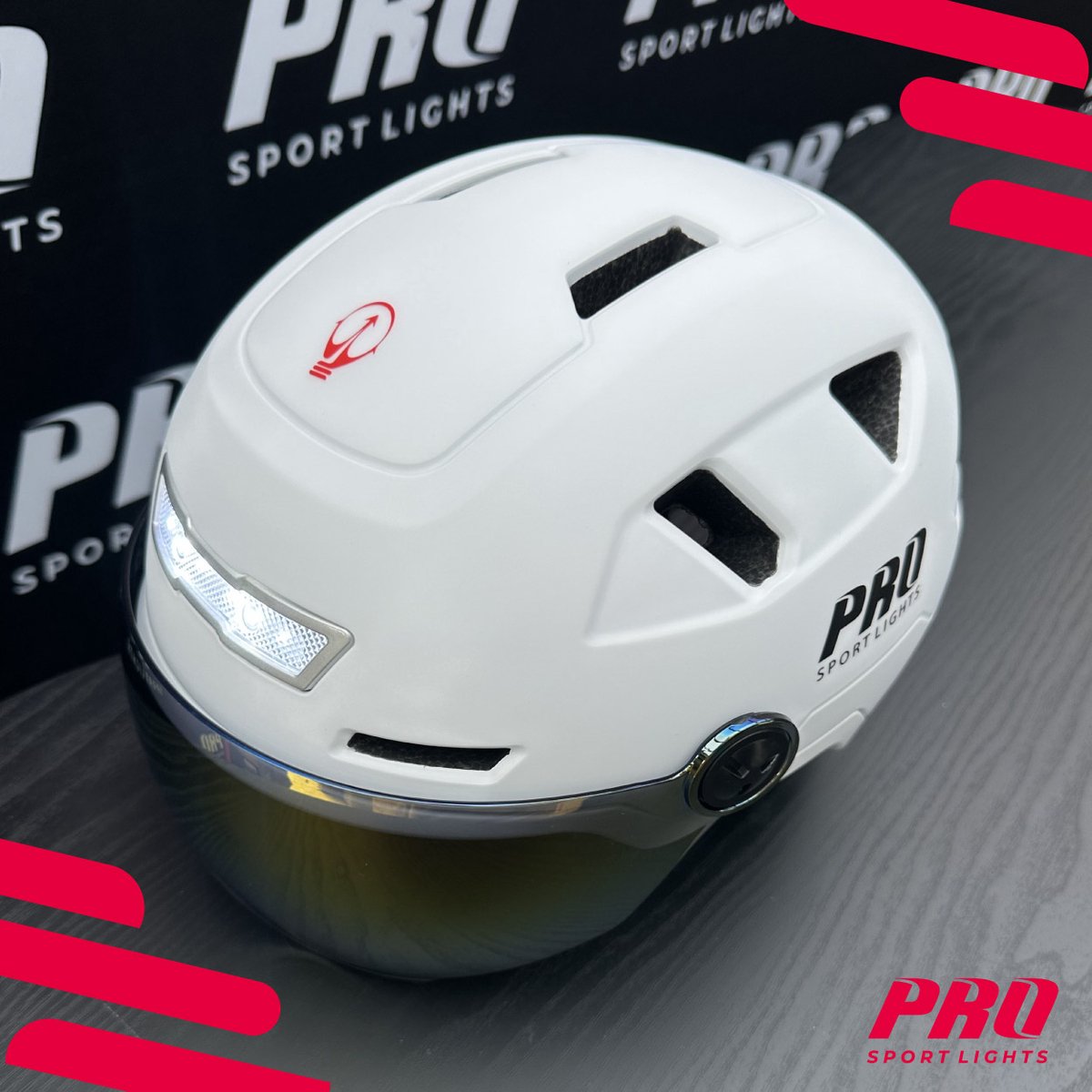 Casco Pro Sport Lights blanco para speed pedelec NTA 8776 con visera y orejeras