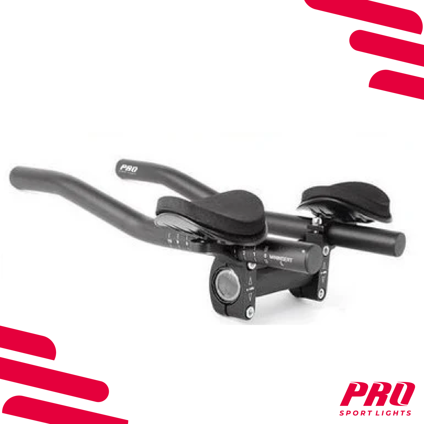 Pro Sport Lights Triathlon Ligstuur Ø31,1/32,5 - Zwart Racefiets - tijdritstuur verstelbaar