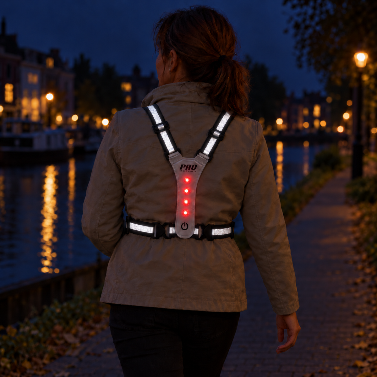 Reflective LED safety vest, USB-C, adjustable one size