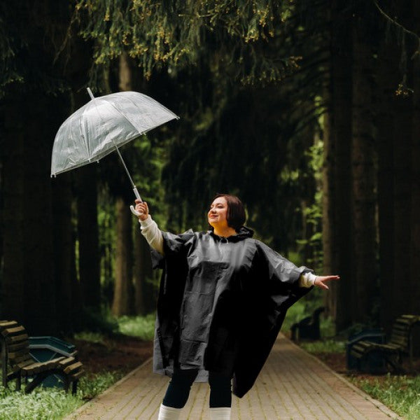 Regenponcho Volwassenen One-Size 130x115cm Zwart