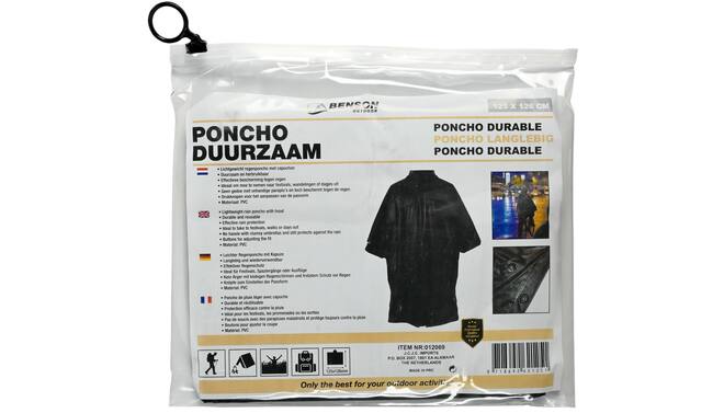 Regenponcho Zwart met Capuchon - Universele Maat Regenjas kopen