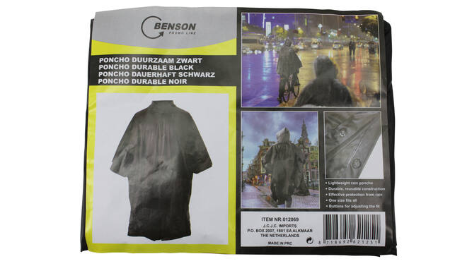 Regenponcho Zwart met Capuchon - Universele Maat Regenjas kopen