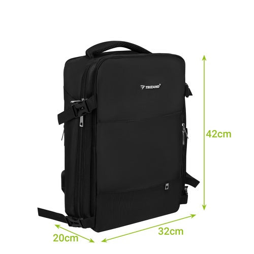 Rugzak 20 Liter Zwart Handbagage Met USB Laptopvak Fietsrugzak