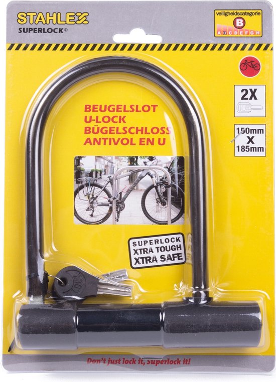 Stahlex Fietsslot Beugelslot Zwart 150x180mm
