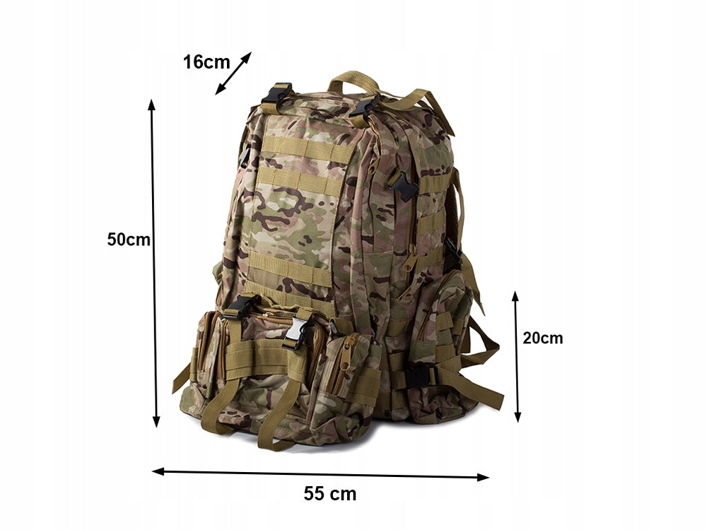 Taktisk camouflagerygsæk 48,5 l – skovcamouflage