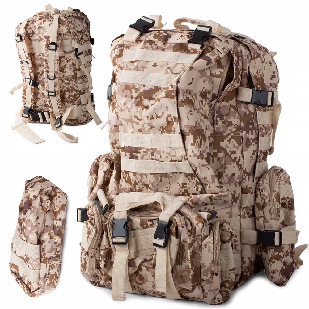 Tactische Survival camouflage rugzak 48,5 Liter Bruin kopen