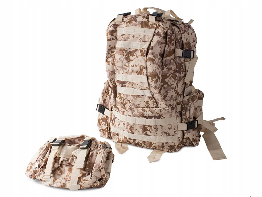 Tactische Survival camouflage rugzak 48,5 Liter Bruin kopen